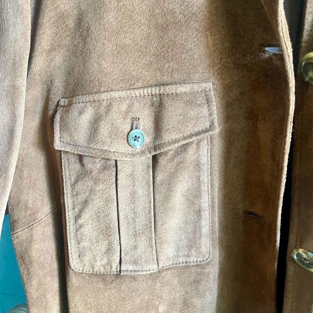 Ralph Lauren Rust Suede Belted Utility Jacket - Picture 8 of 15